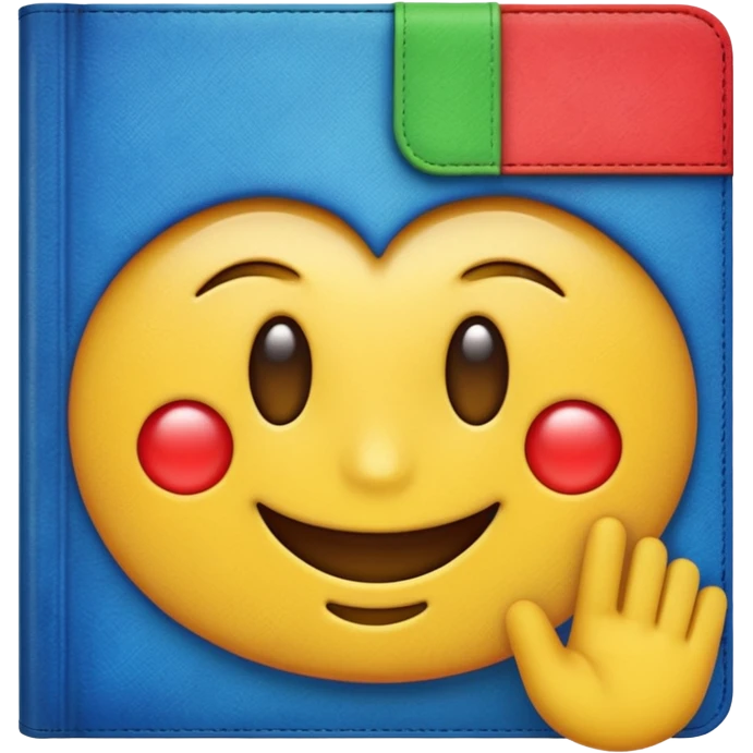 The textbook with 'Emoji' on the cover emoji
