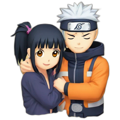 Naruto et Hinata qui s'embrassent emoji