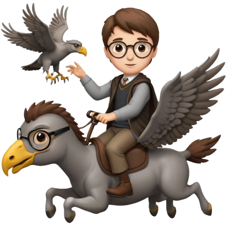 harry potter riding buckbeak emoji