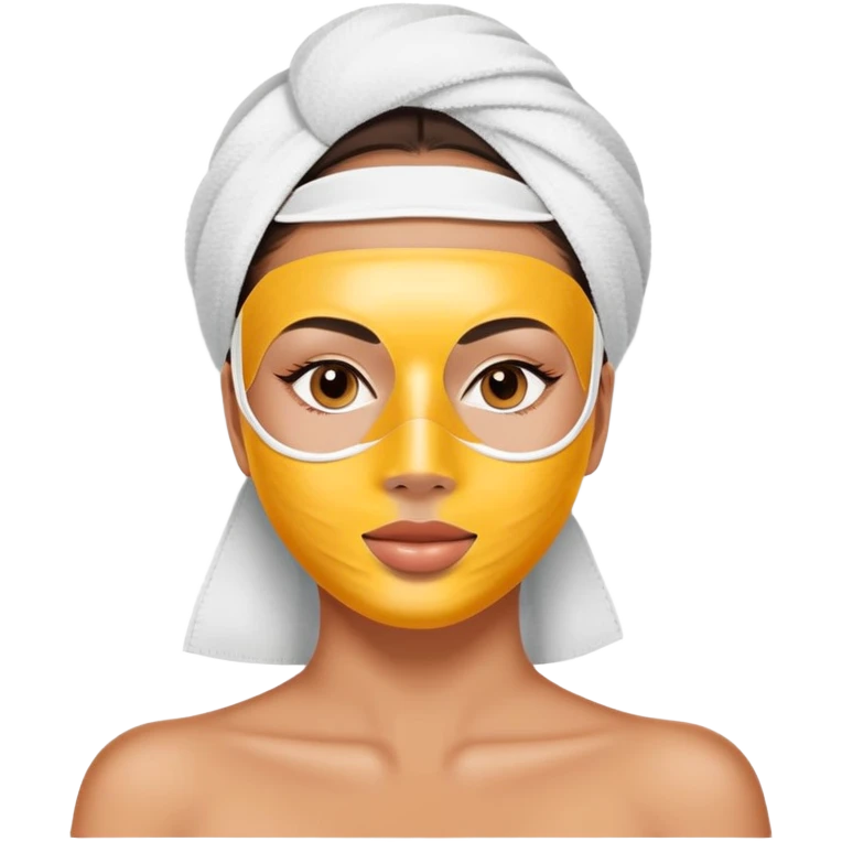 Lady with face mask spa beauty full face relaxing emoji