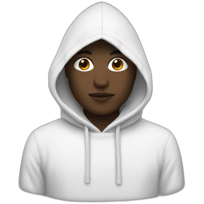 Black with white hood emoji