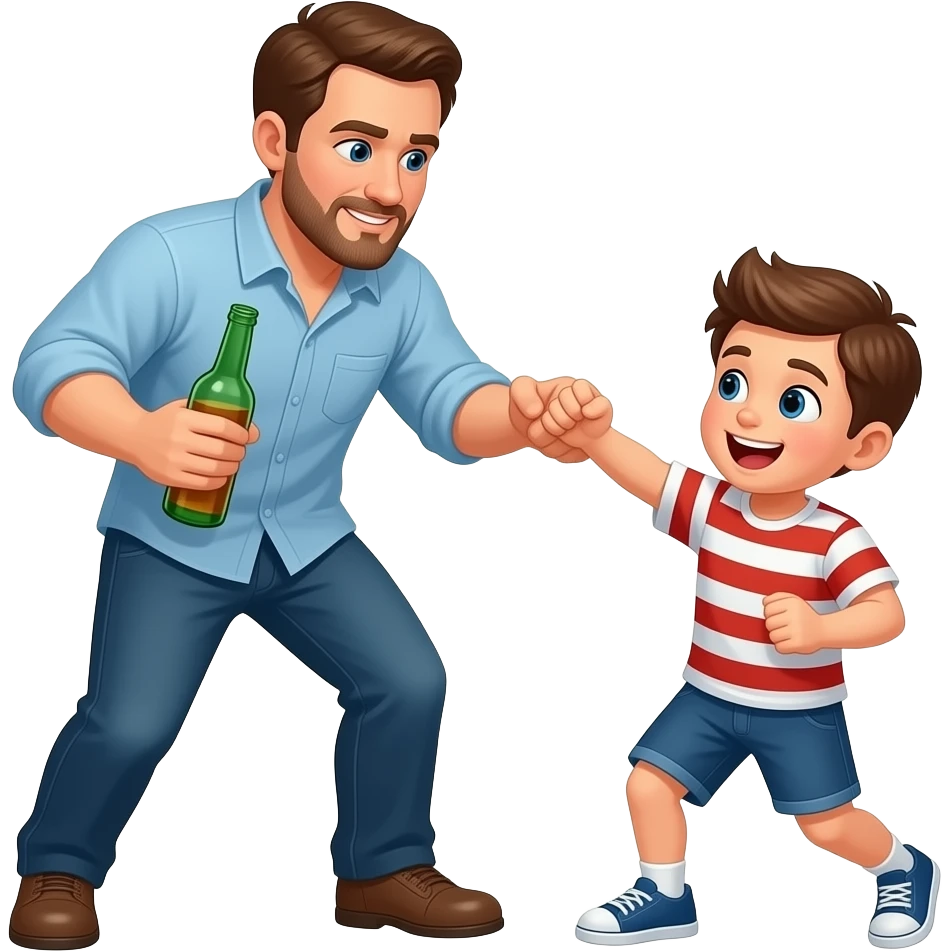 alcoholic dad beating son emoji