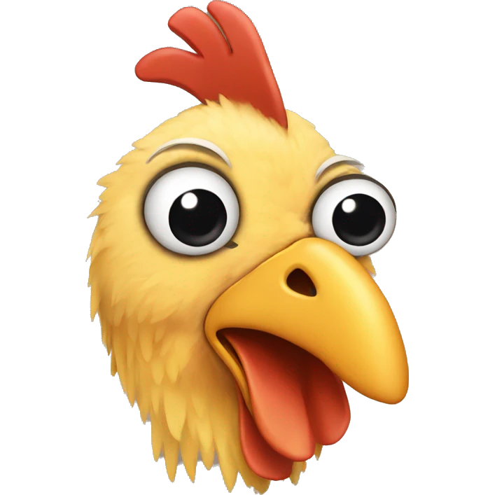chicken with long fake eyelashes emoji