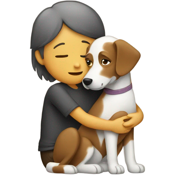 person hugging dog emoji
