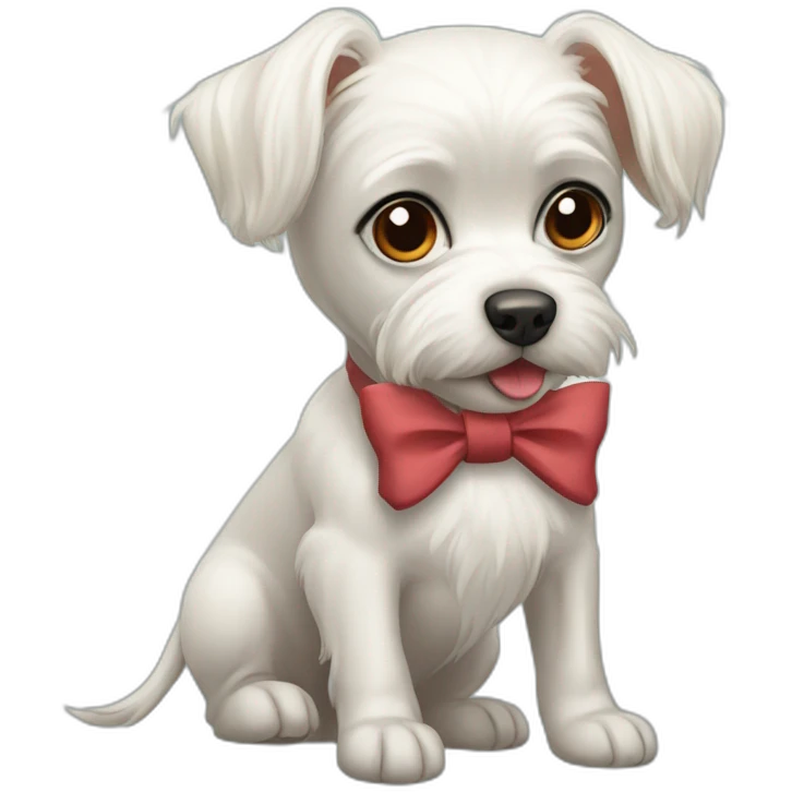 Maltese dog with bow on head and Zwergpinscher emoji