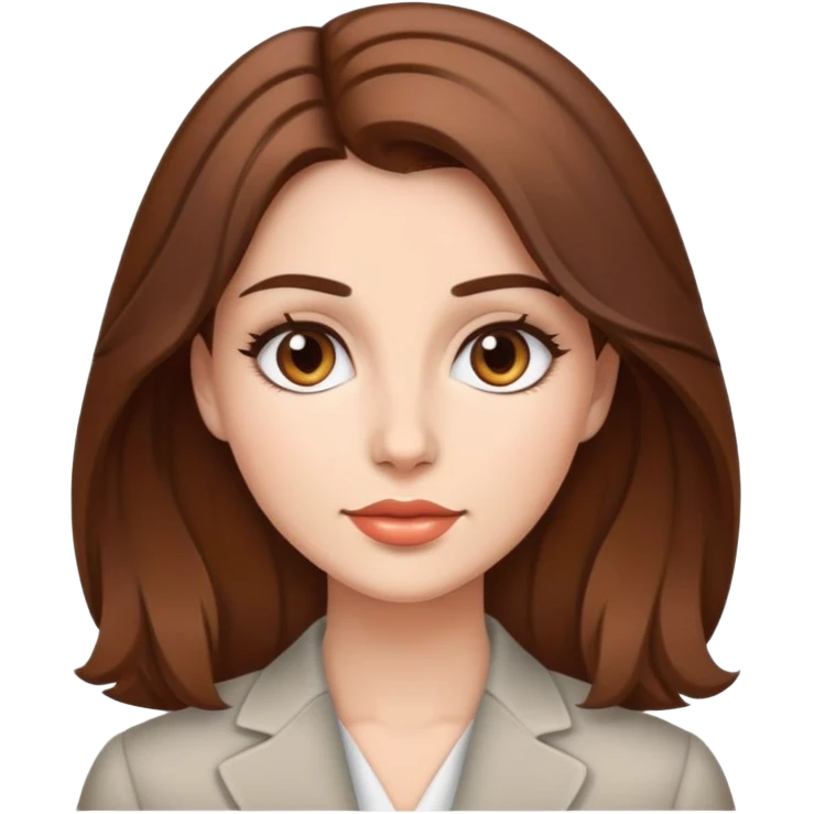 beautiful woman with brown hair styled in a professional way emoji