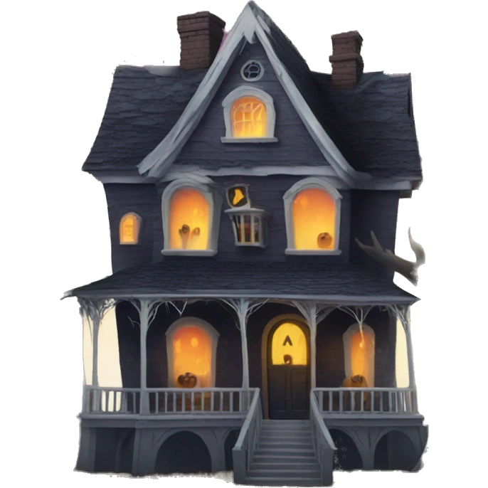 Haunted House with spooky trees emoji