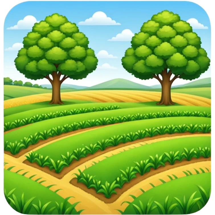 crop field with trees emoji