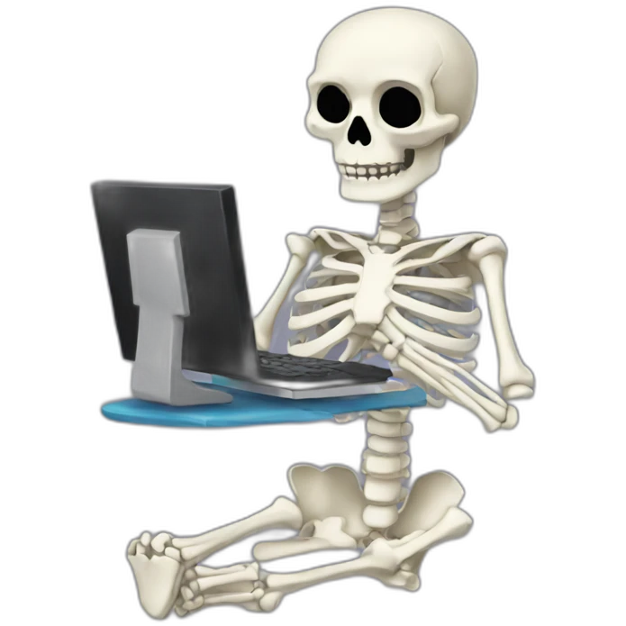Computer programmer skeleton emoji