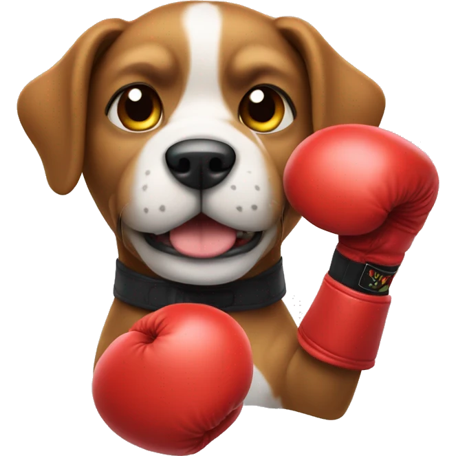 Dog with boxing gloves emoji