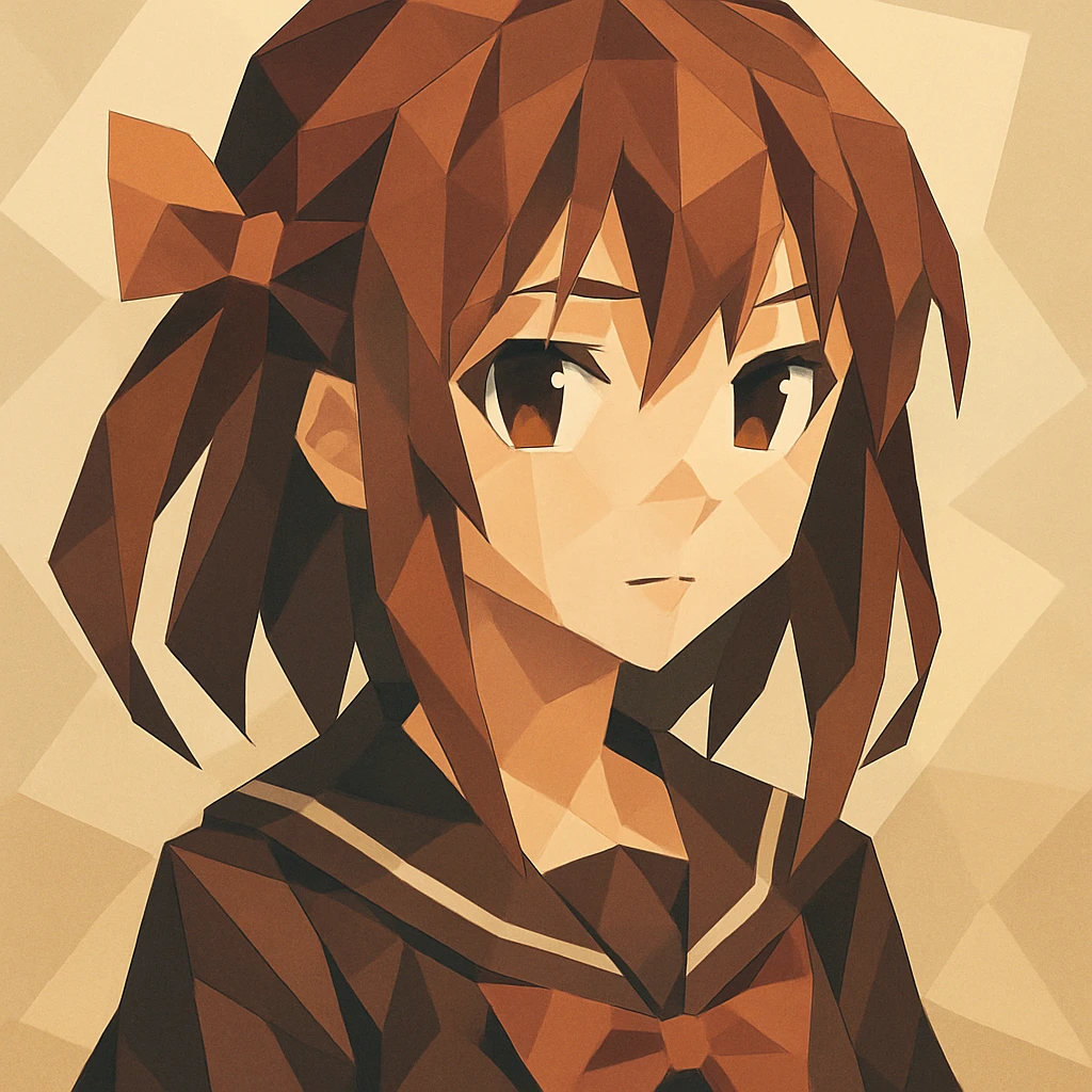 anime girl, polygonal style emoji