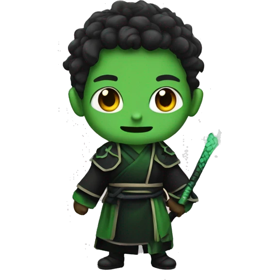 Demon slayer with green and black robe. Hashira emoji