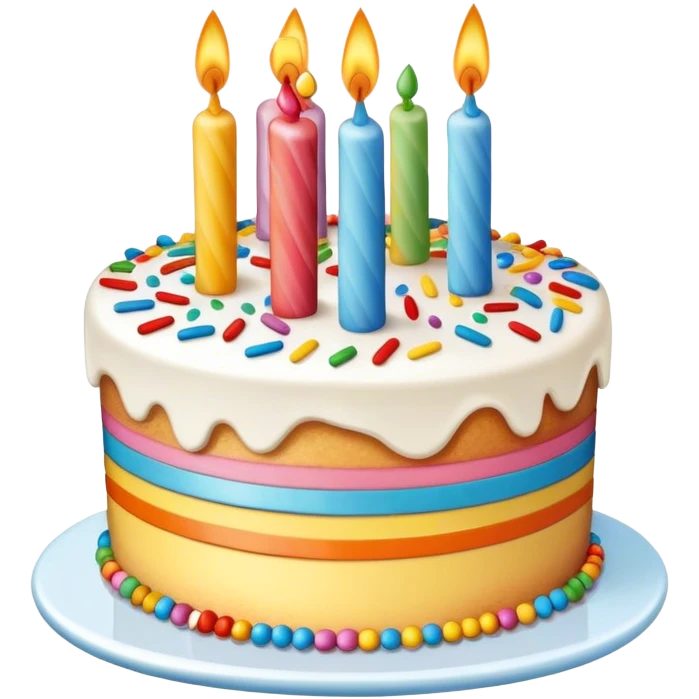  Colorful birthday cake with sprinkles emoji