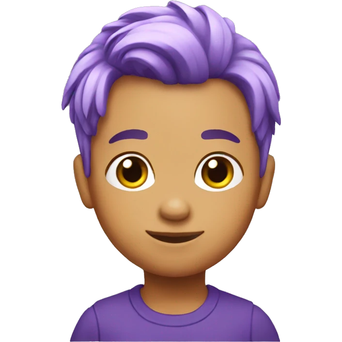 little chicken purple hair emoji