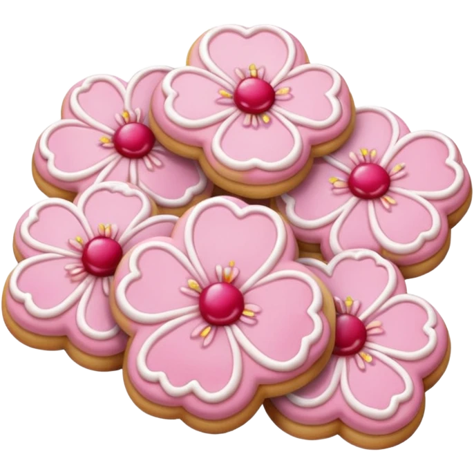 Cherry blossom shaped cookies emoji