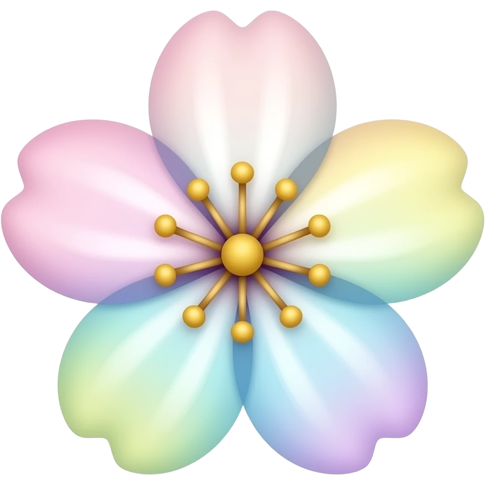 Sakura flower rainbow pastel emoji