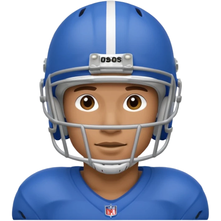 College football player helmet in blue color ( face should be add) emoji