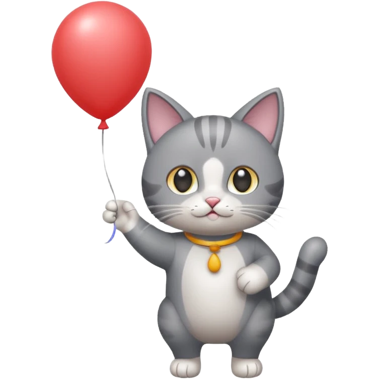 Elinde balon tutan kedi emoji