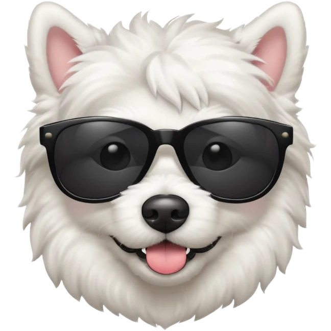 white dog with black sunglasses emoji