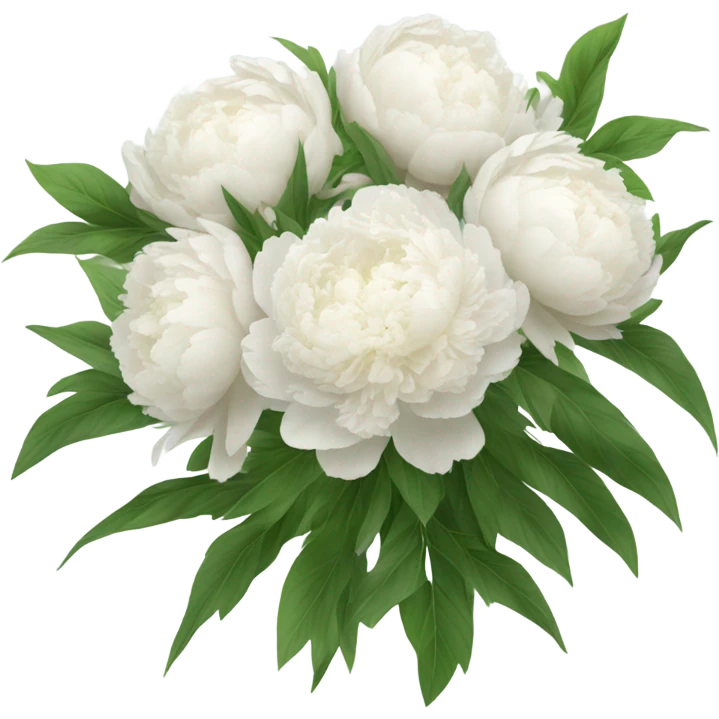 White peonies bouquet  emoji