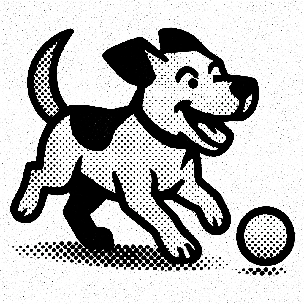 happy dog running after ball emoji