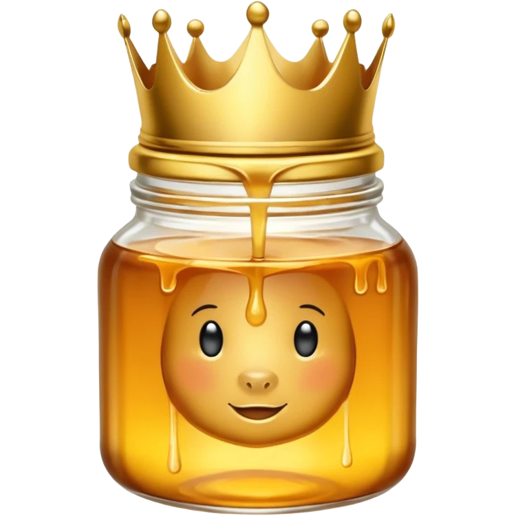 Honey jar with a crown on top emoji