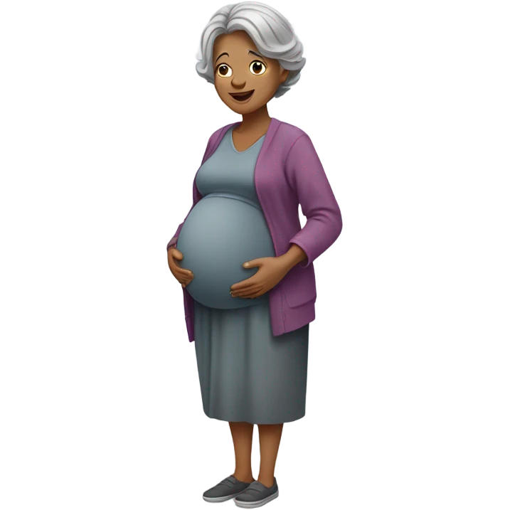 pregnant old lady emoji