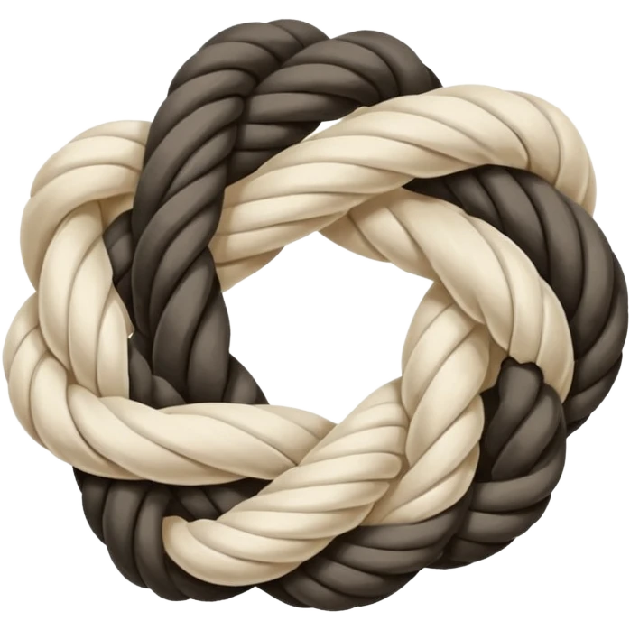 rope tied in a simple sailing knot, rounded edges, cute, soft shading, emoji