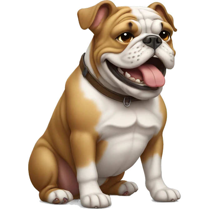 happy sitting british bulldog emoji
