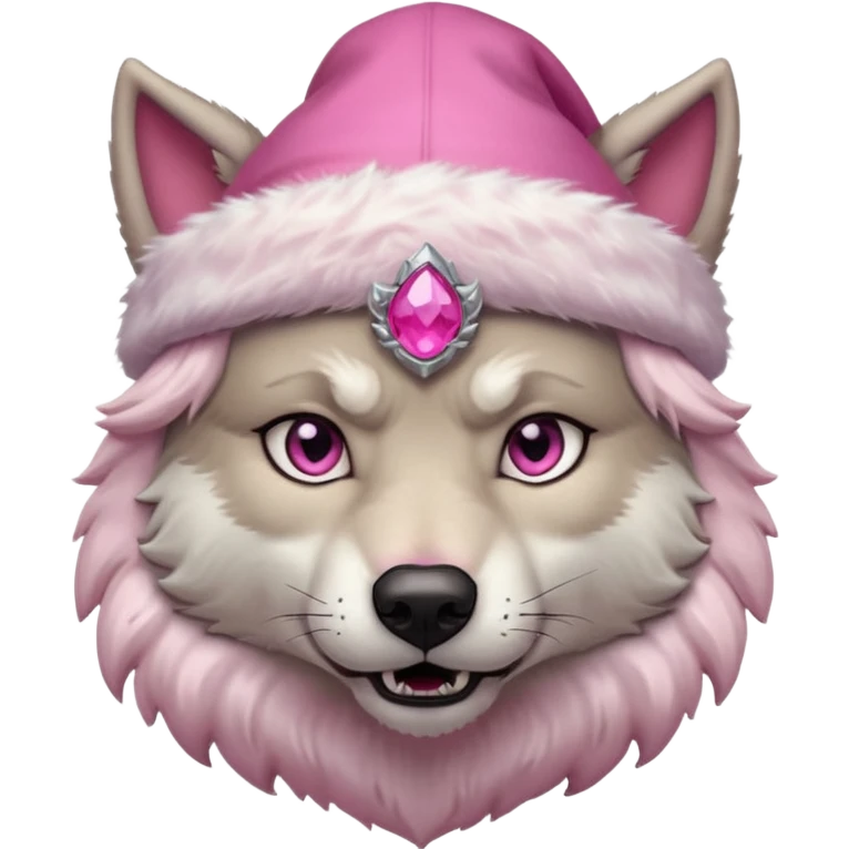 a dire wold with pink night cap emoji