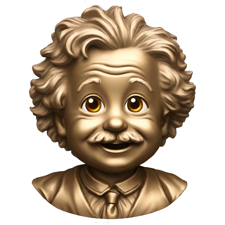 albert einstein happy baby face bronze medal emoji