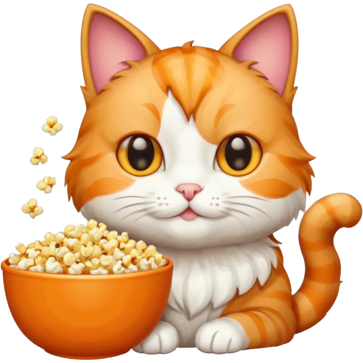 cat with popcorn emoji
