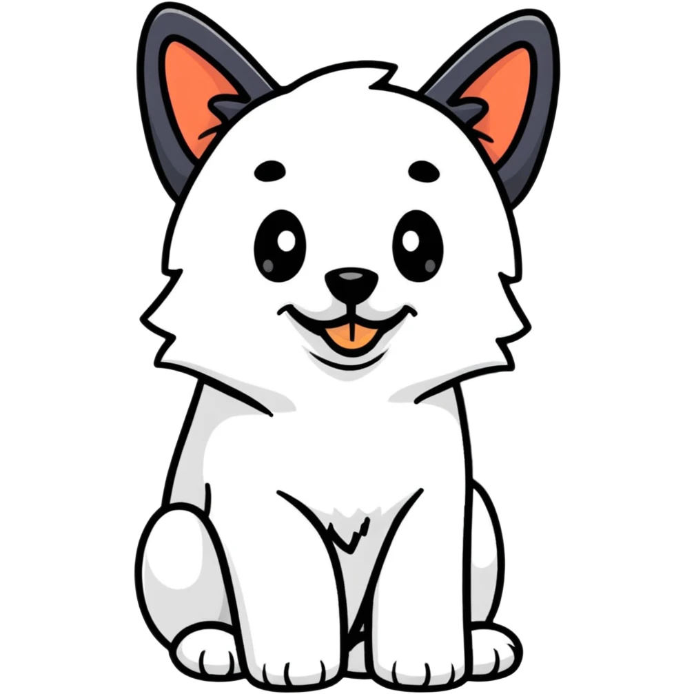 brown and white cartoon dog cartoonish sticker emoji
