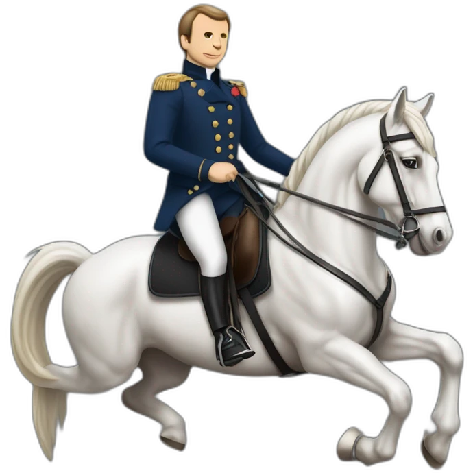 emannuel macron sur un cheval emoji