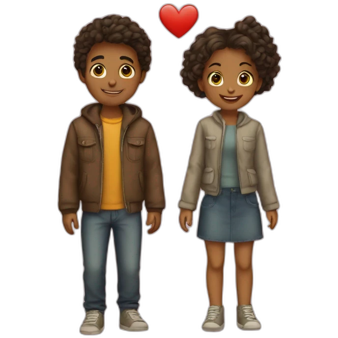 Boy and girl love emoji