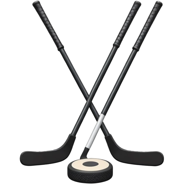 two hockey sticks crossing and a puck like two of this emoji crossing: 🏒  emoji