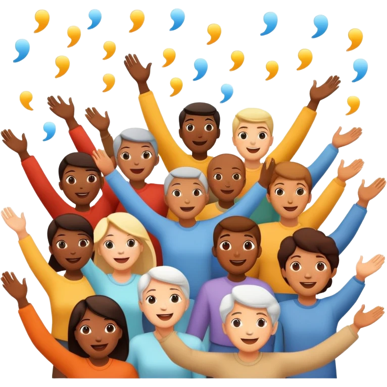 The rapture crowd of people ascending into sky emoji