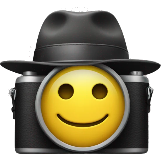 smiley with camera hat emoji