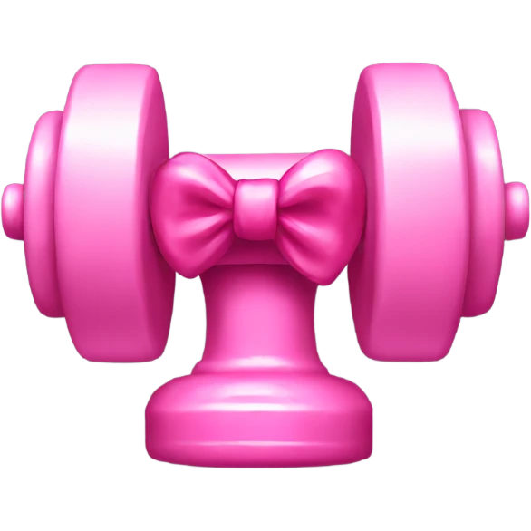 Dumbbell with pink bow  emoji