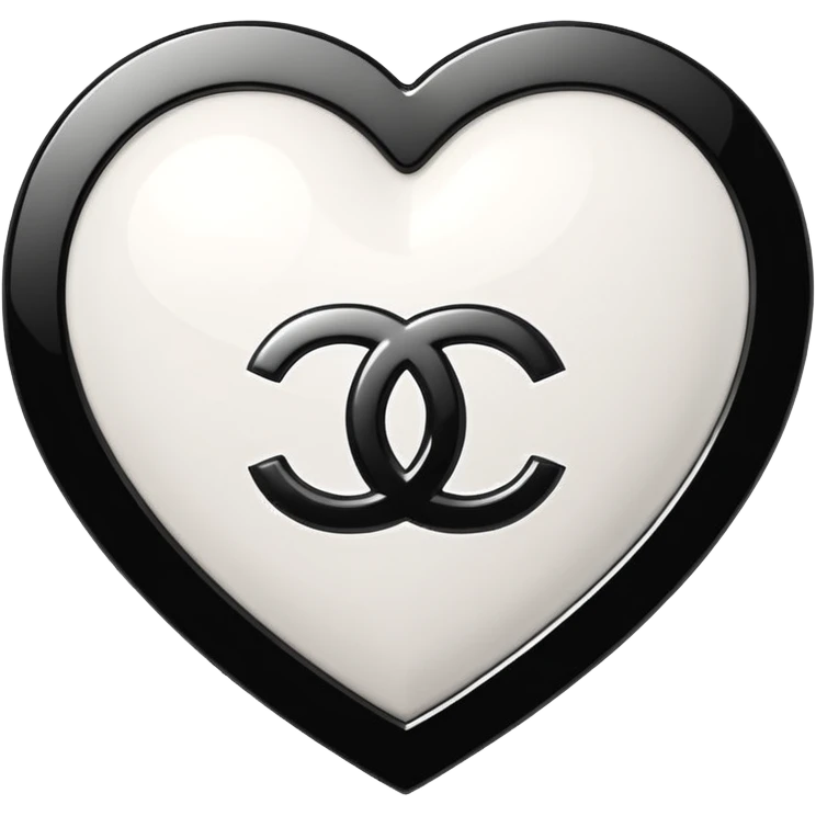Chanel sport logo white heart 3d emoji