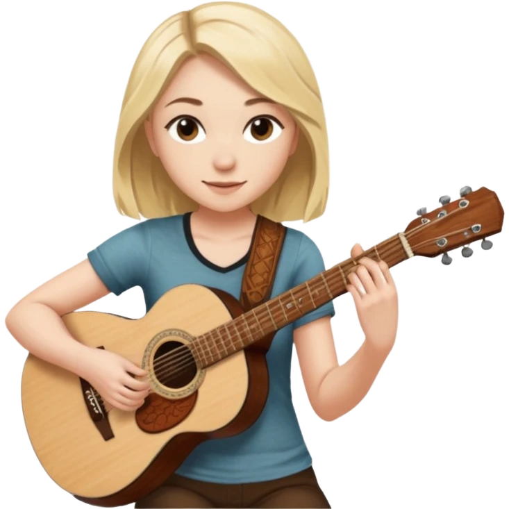 Emily Kinney playing acoustic guitar emoji
