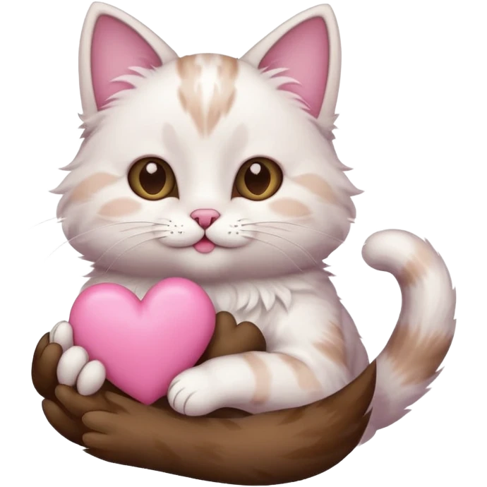 Chat qui tien un coeur dans la main  emoji
