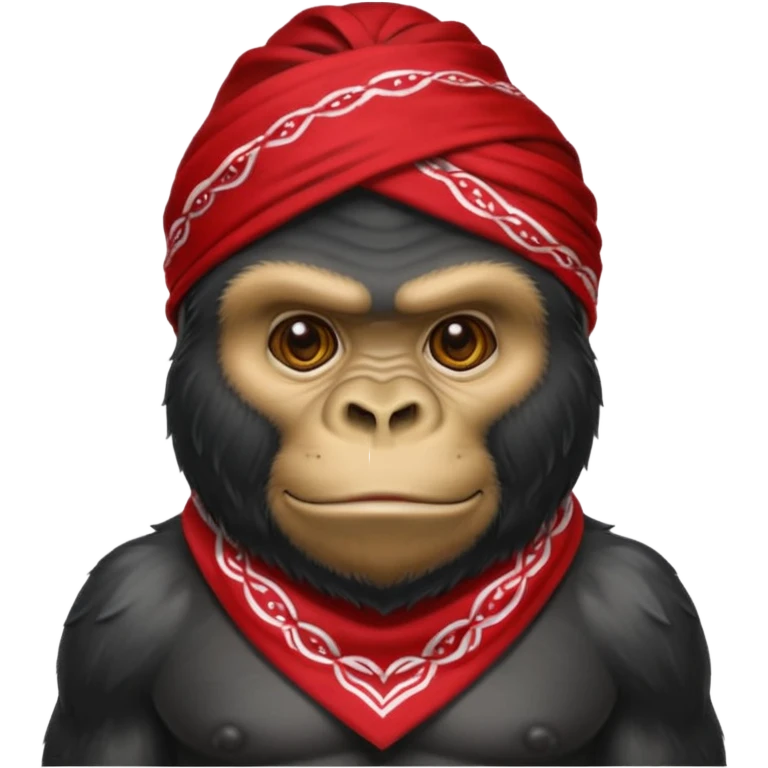 Fais un emoji gorille avec un bandana comme Rambo et qui tire à la mitraillette emoji