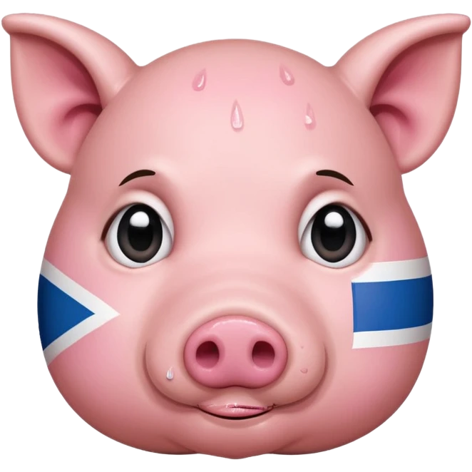 israeli pig with israel flags everywhere crying emoji