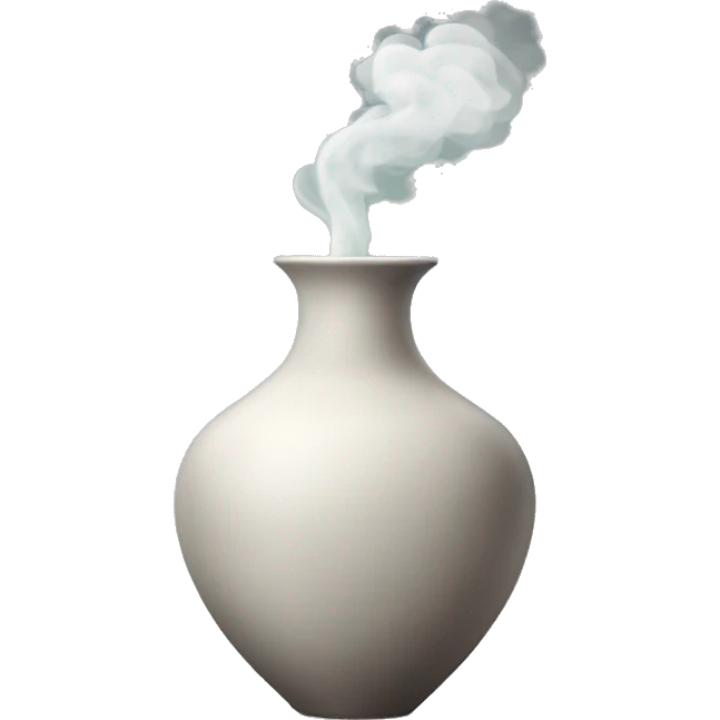 vase with smoke coming out of it's  emoji