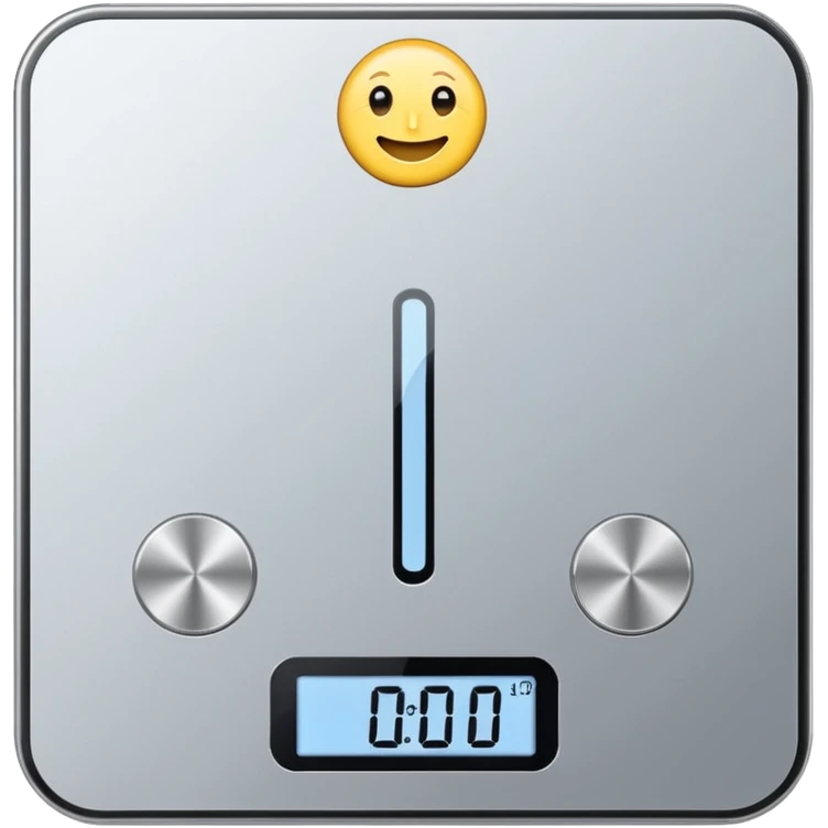 Digital weight scale with 0:00 on it emoji