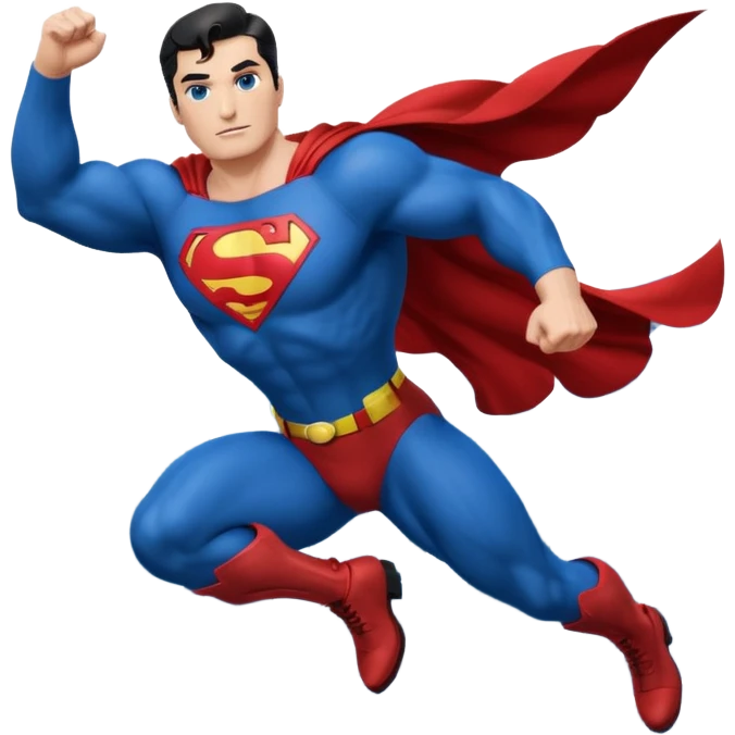 Superman flying over a cityscape emoji