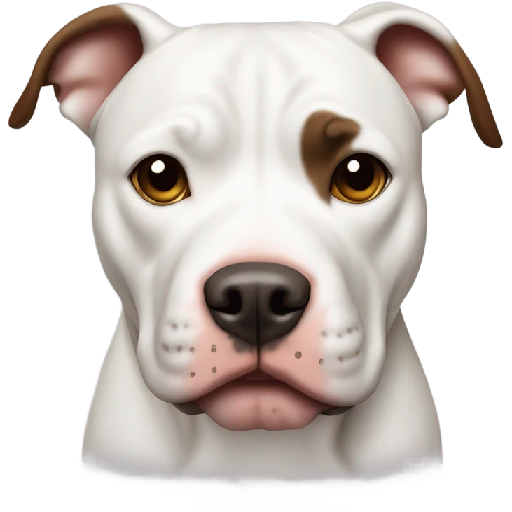 Brown ear white pit bull emoji
