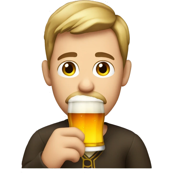 German guy drinking beer emoji
