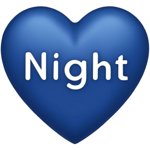 Dark blue heart with Night in the middle  emoji